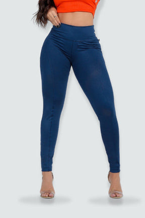 Calça Fitness Modeladora Azul Cintura Alta - CH7522