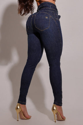 Calça Jeans Feminina Modeladora com Cinto - CH89